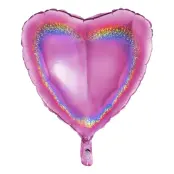 Folieballong Hjärta Glitter Rosa