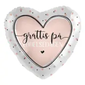 Folieballong Hjärta Grattis på Födelsedagen