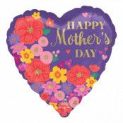 Folieballong Hjärta Happy Mother's Day Lila