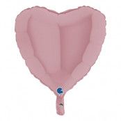 Folieballong Hjärta Matt Pastellrosa - 91 cm