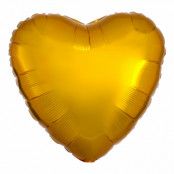 Folieballong Hjärta Metallic Guld