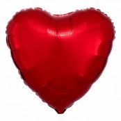 Folieballong Hjärta Metallic Röd