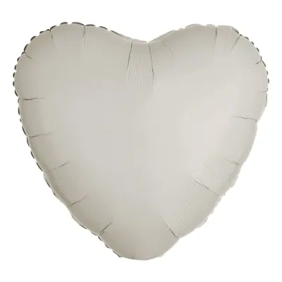 Folieballong Hjärta Metallic Vit