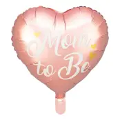 Folieballong Hjärta Mom to Be Rosa