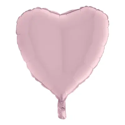 Folieballong Hjärta Pastell Ljusrosa