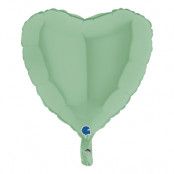 Folieballong Hjärta Pastellgrön - 46 cm