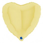 Folieballong Hjärta Pastellgul Matt - 46 cm