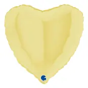 Folieballong Hjärta Pastellgul Matt - 91 cm