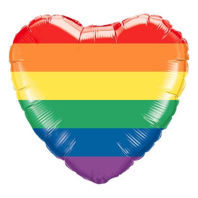 Folieballong Hjärta Regnbågsfärgat