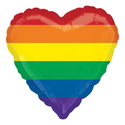 Folieballong Hjärta Regnbågsfärgat