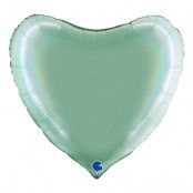 Folieballong Hjärta Regnbågsskiftande Tiffany - 91 cm