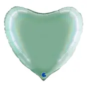 Folieballong Hjärta Regnbågsskiftande Tiffany - 91 cm