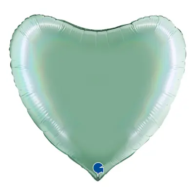 Folieballong Hjärta Regnbågsskiftande Tiffany - 91 cm