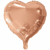 Folieballong hjärta roséguld - 46 cm