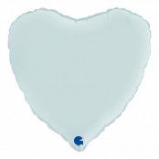 Folieballong Hjärta Satin Pastel Blue