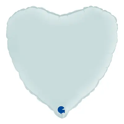 Folieballong Hjärta Satin Pastel Blue