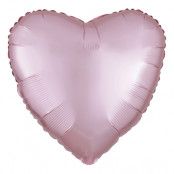 Folieballong Hjärta Satin Pastellrosa