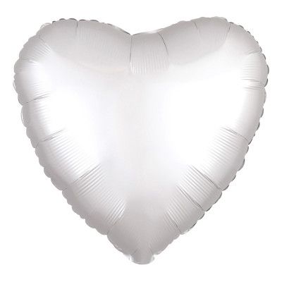 Folieballong Hjärta Satin Vit