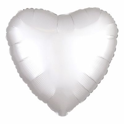 Folieballong Hjärta Silke Vit