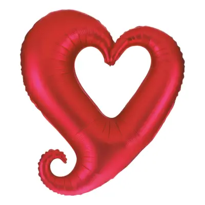 Folieballong Hjärta Stor Röd