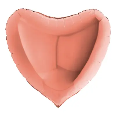 Folieballong Hjärta Stor Roséguld