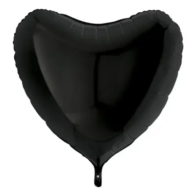 Folieballong Hjärta Stort Svart