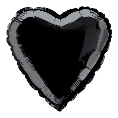 Folieballong Hjärta Svart