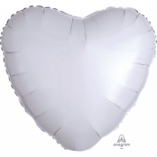 Folieballong hjärta vit - 46 cm