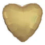 Folieballong Hjärta Vit Guld Metallic