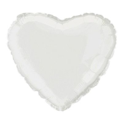 Folieballong Hjärta Vitt