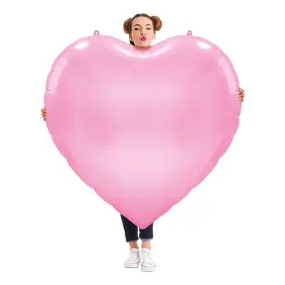 Folieballong Hjärtformad XXL Rosa