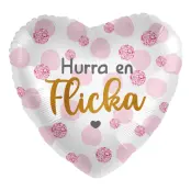 Folieballong Hurra en Flicka