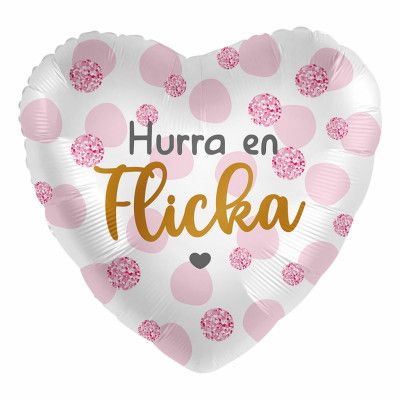 Folieballong Hurra en Flicka