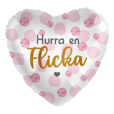 Folieballong Hurra en Flicka
