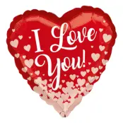 Folieballong I Love You Hjärta Röd/Roséguld
