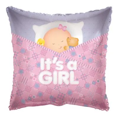 Folieballong It's a Girl Rosa