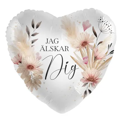 Folieballong Jag Älskar Dig Blommor