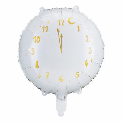 Folieballong Klocka Vit