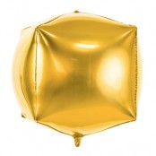 Folieballong Kub Guldfärgad