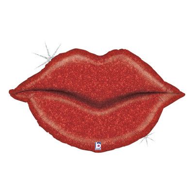 Folieballong Läppar Holografisk Glitter - 100 cm