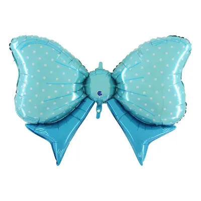 Folieballong Ljusblå Rosett Shape - 109 cm