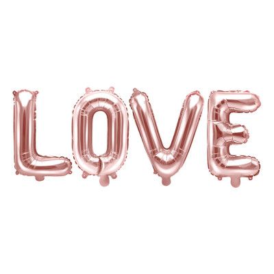 Folieballong Love Roséguld