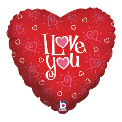 Folieballong Love You Hearts - 45 cm