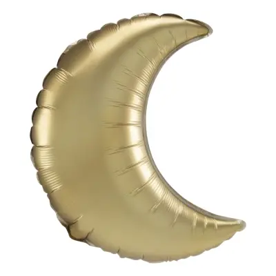 Folieballong Måne Guld Satin Shape - Liten