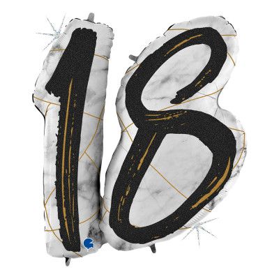 Folieballong Marble Mate 18 Svart Shape - 1-pack
