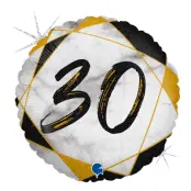 Folieballong Marble Mate 30 Svart - 1-pack