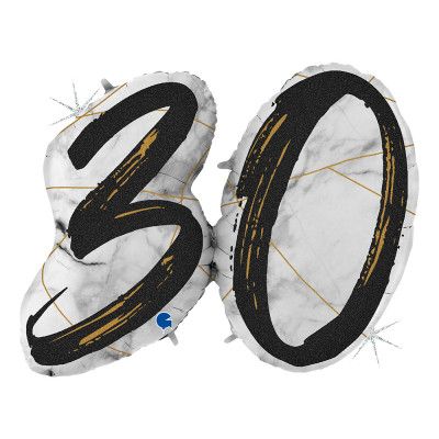 Folieballong Marble Mate 30 Svart Shape - 1-pack