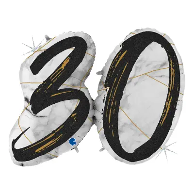 Folieballong Marble Mate 30 Svart Shape - 1-pack