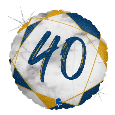 Folieballong Marble Mate 40 Blå - 1-pack