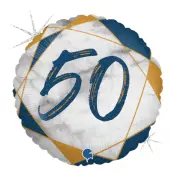 Folieballong Marble Mate 50 Blå - 45 cm